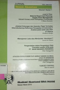 Jurnal Insan Akuntan Volume 1 Nomor 1 Maret 2010