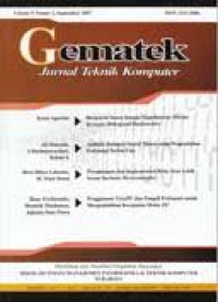 GEMATEK : Jurnal teknik komputer Vol. 9 Nomor 2 September 2007