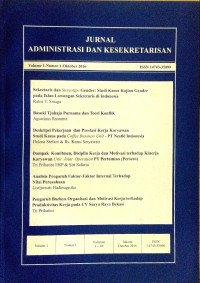 Jurnal administrasi dan kesekratrisan volume 1 no 1