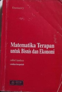 Matematika terapan untuk bisnis dan ekonomi edisi kedua