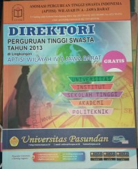 Direktori perguruan tinggi swasta tahun 2013 di lingkungan APTISI wilayah IV  A jawa barat