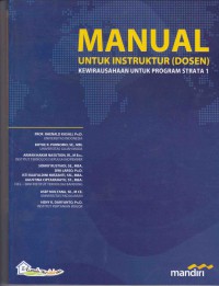 Manual untuk instruktur (Dosen) : Kewirausahaan untuk program strata 1