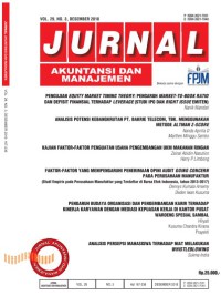 Jurnal Akuntansi & Manajemen Vol. 18 No. 3 Desember 2007