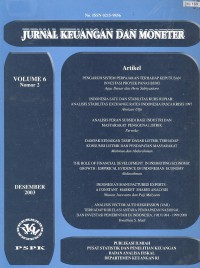 Image of Jurnal keuangan dan moneter volume 6 Nomor 2 Desember 2003