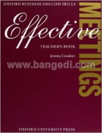 Image of Effective meetings  : teacher's book