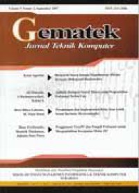 Image of Gematek : jurnal teknik komputer Vol. 9 No. 1 Maret 2007
