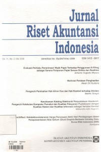 Image of Jurnal riset akuntansi indonesia vol. 11 No. 1 Januari 2008