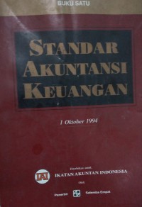 Image of Standar akuntansi keuangan 1 oktober 1994  buku satu