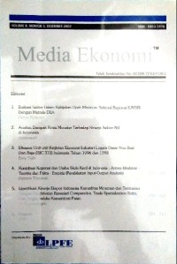 Image of Media Ekonomi volume 8 nomor 3