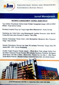 Image of Jurnal manajemen Volume 8 nomor 1