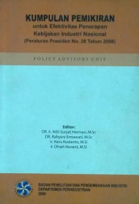 Image of Kumpulan pemikiran untuk efektivitas penerapan kebijakan industri nasional