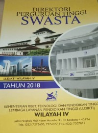 Image of Direktori perguruan tinggi swasta lembaga layanan dikti wilayah IV tahun 2018
