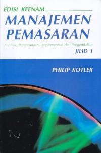 Image of Manajemen pemasaran jilid 1