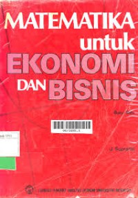 Image of Matematika untuk ekonomi dan bisnis buku satu
